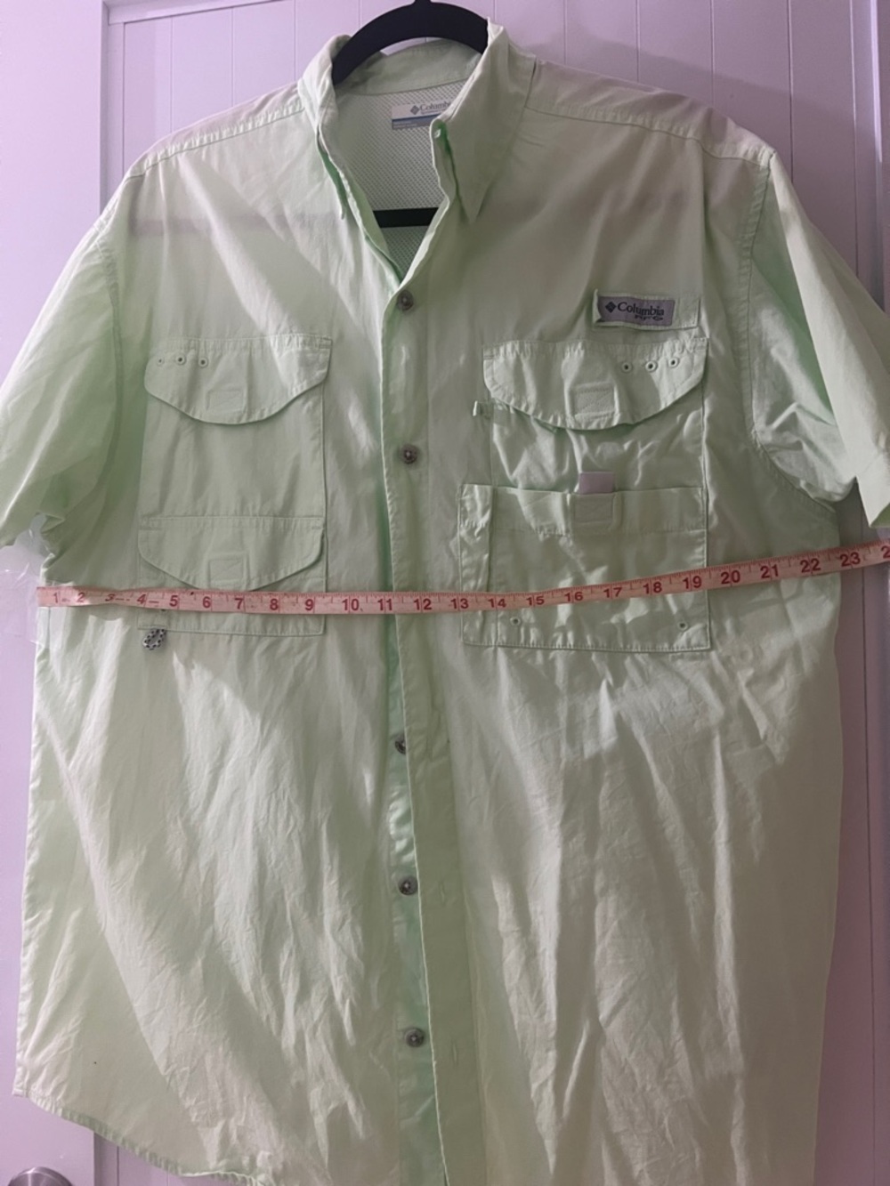 Columbia Men’s Short-Sleeve Button-Down Shirt - Light Green